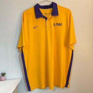 Nike Men's LSU Gold and Purple Performance Polo
